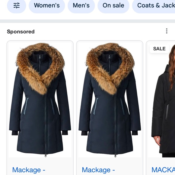 Mackage Kay army green fur lined jacket size LARGE - Picture 2 of 2